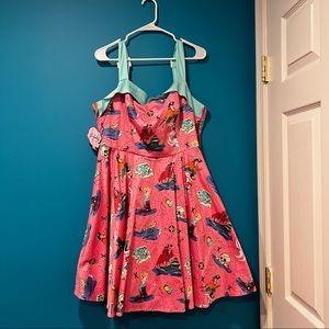 Pinup Girl Clothing Golightly Netti Dress in Neverland Print